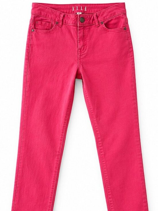 Elle Denim - ELLE Hot Pink Skinny Jeans Size 6 Stretch Denim Bright Barbiecore Y2K Casual